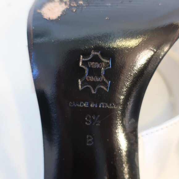 Womens Versani White Clear Open Toe Leather PVC Strappy Sandal Mule Heels 9.5 - Picture 10 of 13